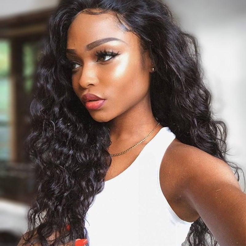 Modern Show Affordable Brazilian Water Wave Remy Human Hair Wig Pre Plucked Invisible Lace Front Wigs With Baby Hair