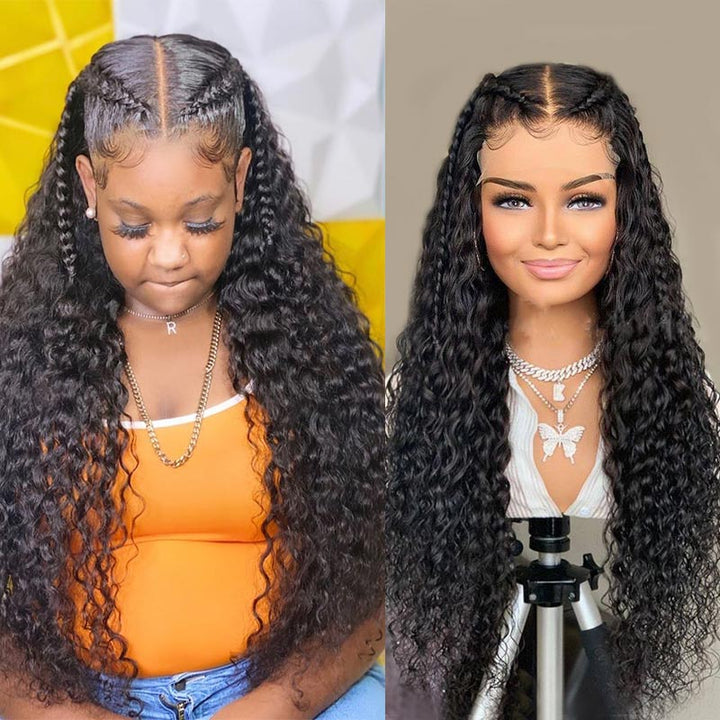 Water wave closure wig Soul Lady Long Water Wave Wig HD Lace Wigs Real Virgin Human  main image 4