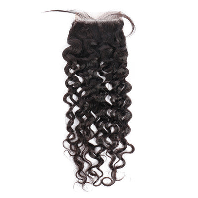 Modern Show Water Wave 5x5 Invisible Swiss Lace Closure Free Part With Baby Hair Remy Human Hair