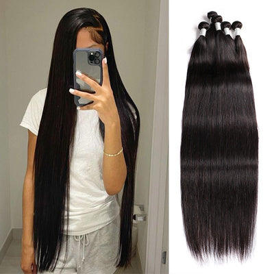 Modern Show 36 inch Long Silky Straight Hair Bundles 10A Grade Brazilian Human Hair Weave