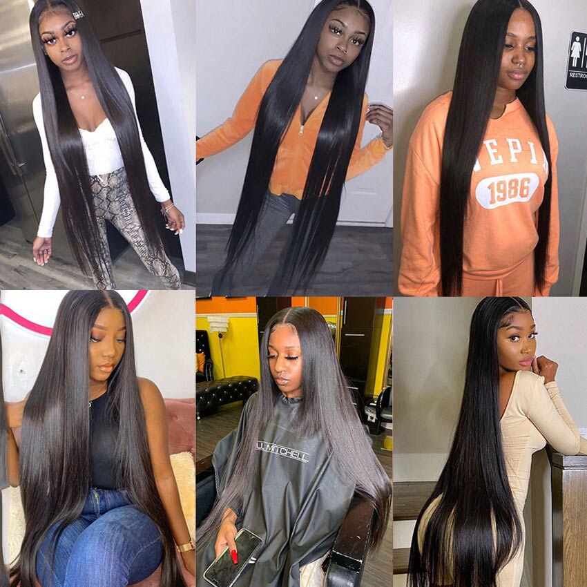 Modern Show 40 Inch Long Black Straight Remy Human Hair Weave 4 Bundles