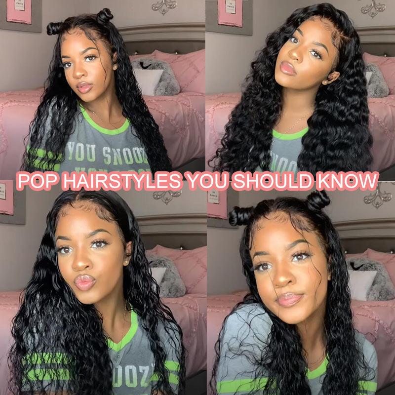 Modern Show Affordable Brazilian Water Wave Remy Human Hair Wig Pre Plucked Invisible Lace Front Wigs With Baby Hair