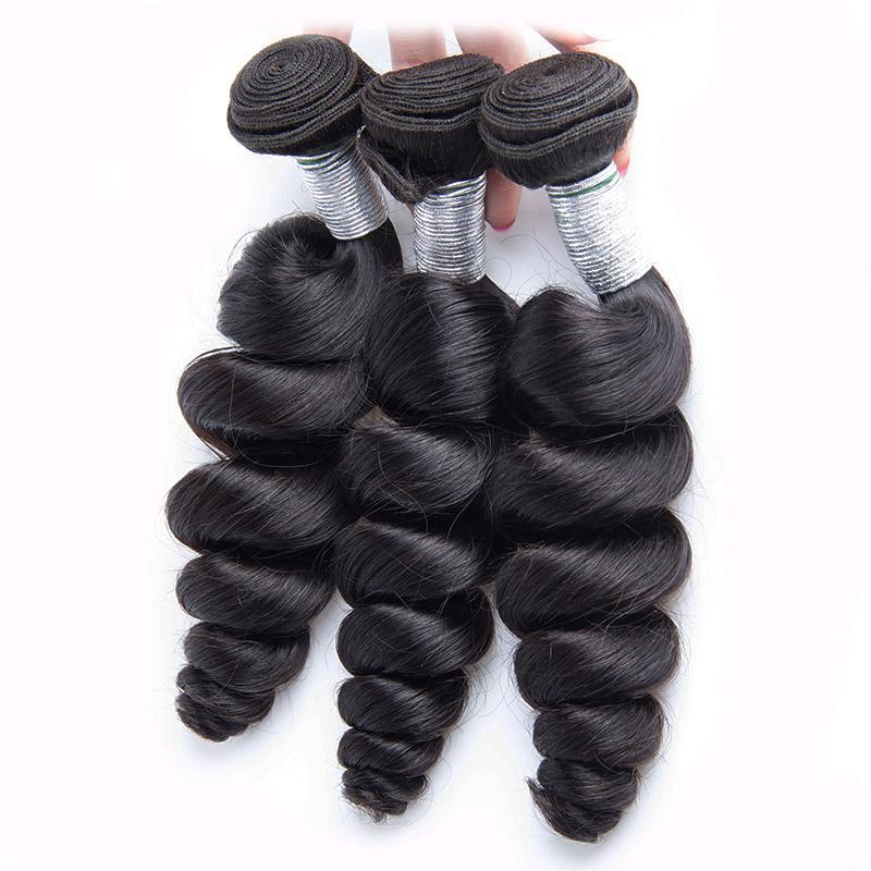 Modern Show 3 PCS Indian Loose Wave Virgin Hair Weave Bundles Remy Human Hair