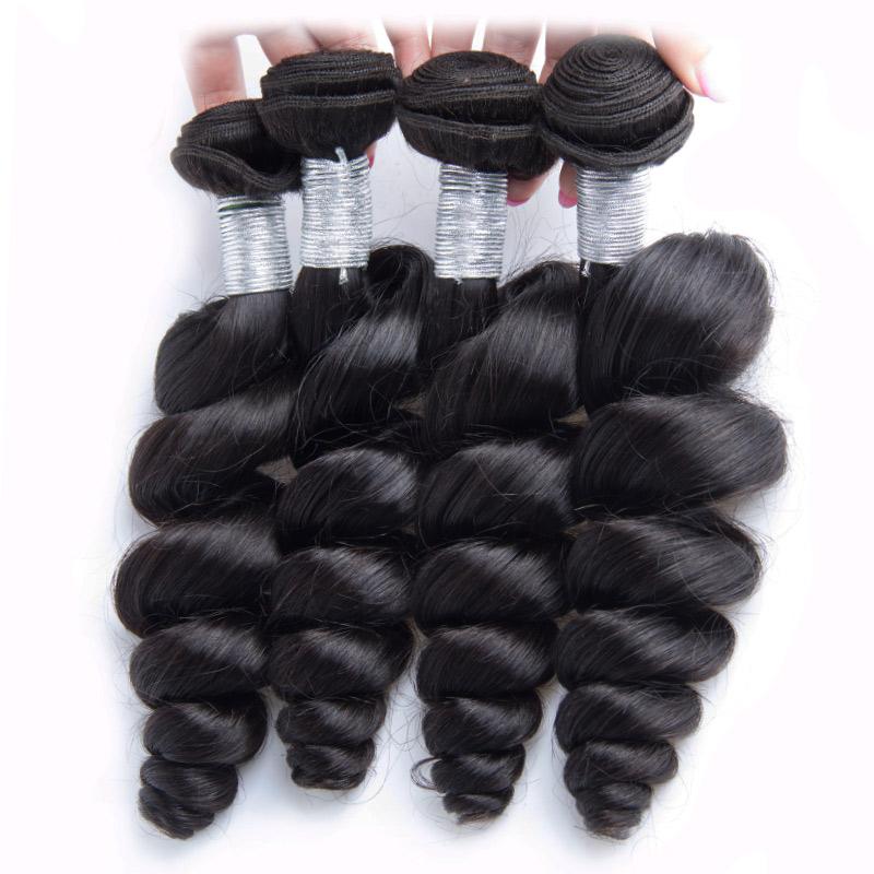 Modern Show Hair 10A Raw Indian Hair Loose Wave 4 Bundles Human Hair Weave Virgin Remy Hair 400g