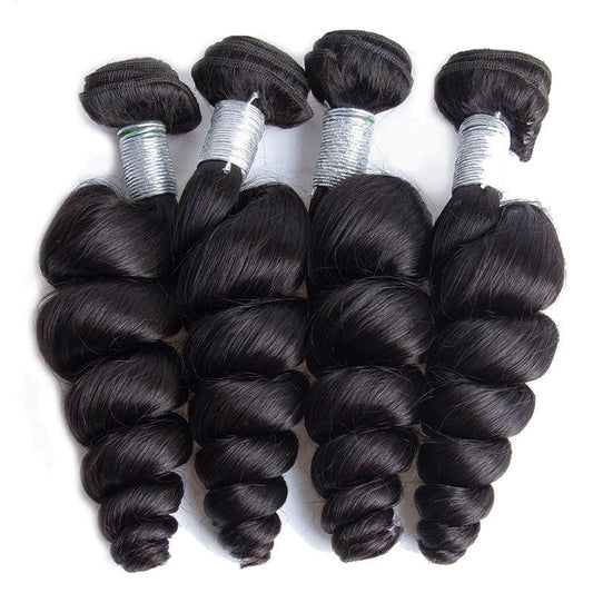 Modern Show 10A Unprocessed Peruvian Loose Wave Virgin Hair 4 Bundles Human Hair Weave For Sale
