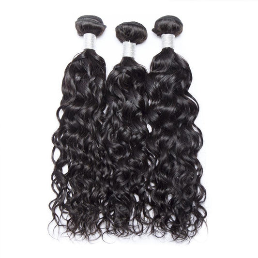 Modern Show Hair 10A Peruvian Virgin Remy Hair 3 Bundles Natural Water Wave Hair For Sales
