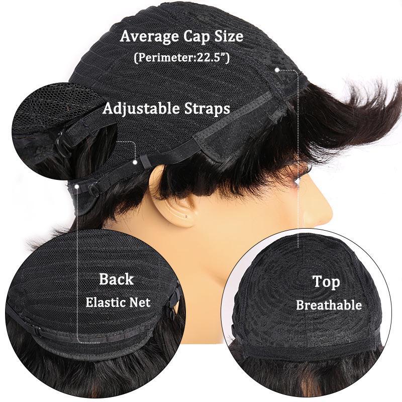 Modern Show Short Human Hair Wigs Pixe Cut Wig For Black Women Machine Made Wig