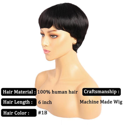 Modern Show Short Human Hair Wigs Pixe Cut Wig For Black Women Machine Made Wig