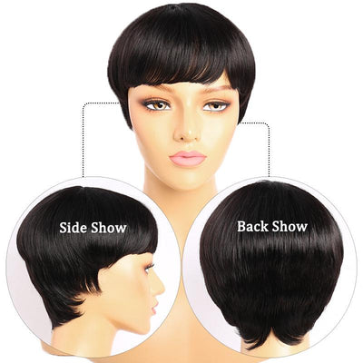 Modern Show Short Human Hair Wigs Pixe Cut Wig For Black Women Machine Made Wig