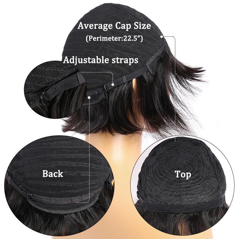Modern Show Straight Human Hair Wigs Short Bob Wig With Bangs For Black Women