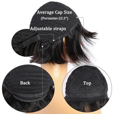 Modern Show Straight Human Hair Wigs Short Bob Wig With Bangs For Black Women