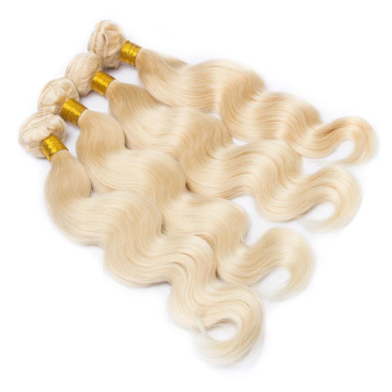 Modern Show Indian Body Wave Hair Weft 4Pcs #613 blonde Human Hair Weave Bundles 12-30 Inch