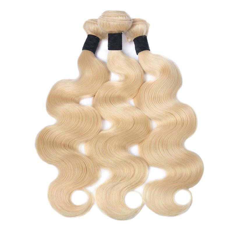 Modern Show Blonde Malaysian Human Hair Bundles 3Pcs 613 Color Body Wave Hair Weft 12-30 Inch