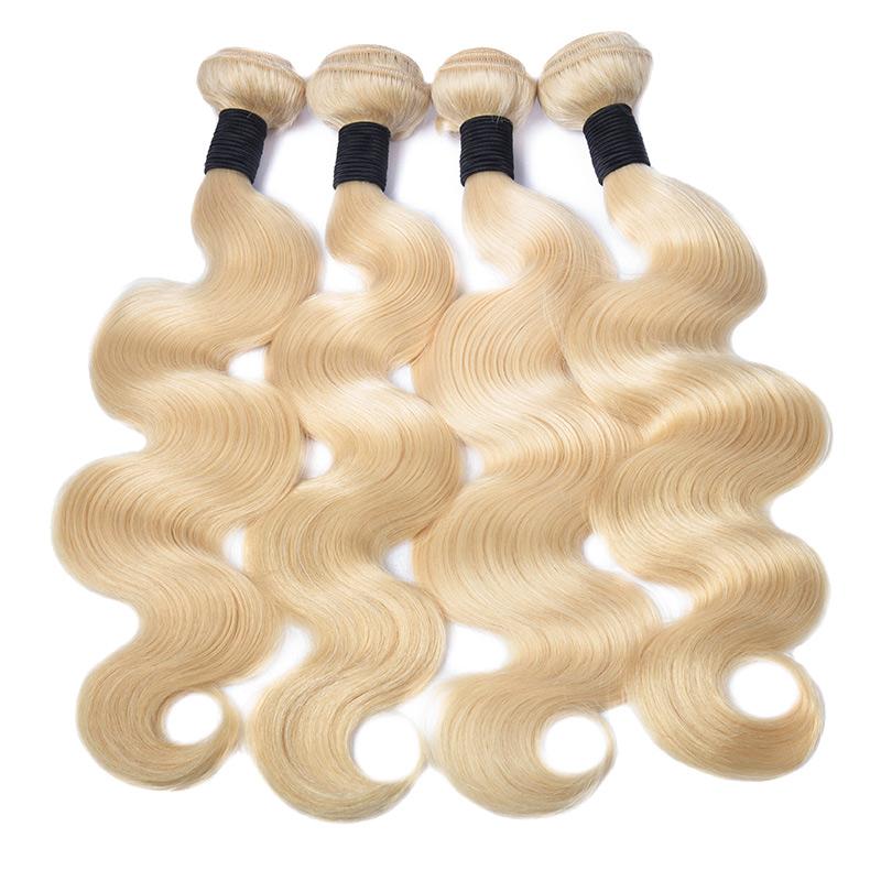 Modern Show Malaysian Blonde Human Hair Bundles 613 Color Body Wave Hair Weft 4Pcs 12-30 Inch