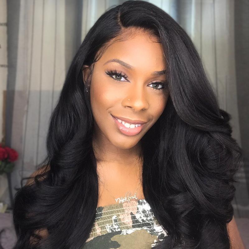 Modern Show Hair 180 Density Brazilian Body Wave Lace Front Human Hair Wigs For Black Women Virgin Remy Hair Wigs With Baby Hair