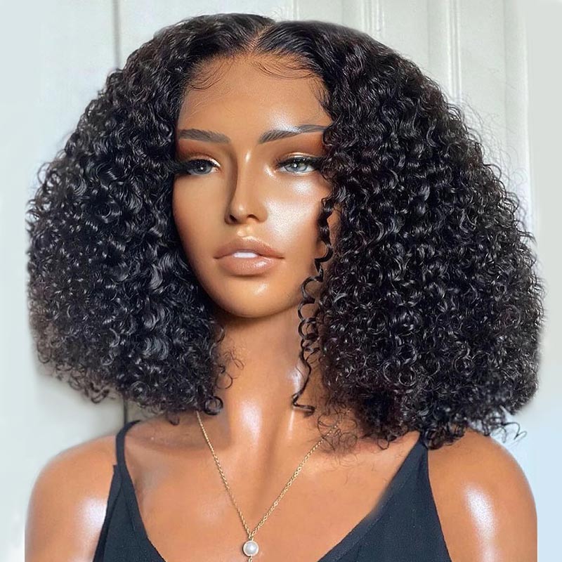 Short Brazilian Curly Bob Wigs Virgin Remy Human Hair Lace Front Wigs With Baby Hair For Sale