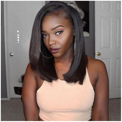 Modern Show Hair 150 Density Glueless Bob Wig Brazilian Straight Short Lace Front Human Hair Wigs For Black Women On Sale