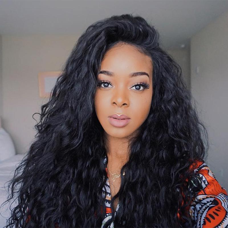 Modern Show Hair 150 Density Malaysian Wet And Wavy Human Hair Wigs Water Wave Lace Front Wigs For Black Women