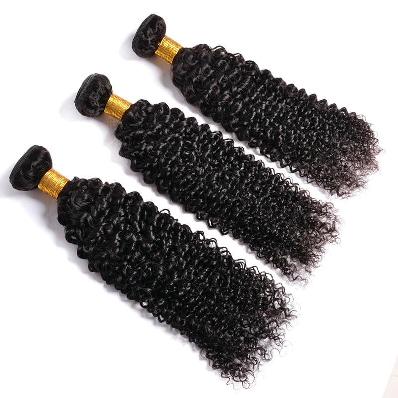 Modern Show 30 Inch Long Brazilian Kinky Curly Human Hair Weave 3 Bundles Natural Black Color Afro Curly Hair Extension