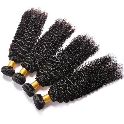 Modern Show Brazilian Kinky Curly Human Hair 4 Bundles 30 Inch Long Afro Curly Hair Weave Natural Black Color