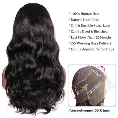 Modern Show Hair 150 Density Brazilian Body Wave 360 Lace Wigs 100 Real Remy Human Hair Wigs With Baby Hair--lace cap show