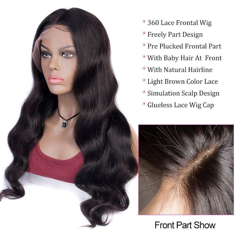 150 Density Peruvian Virgin Hair Body Wave 360 Lace Frontal Wig 100 Real Human Hair Lace Wig-real wig