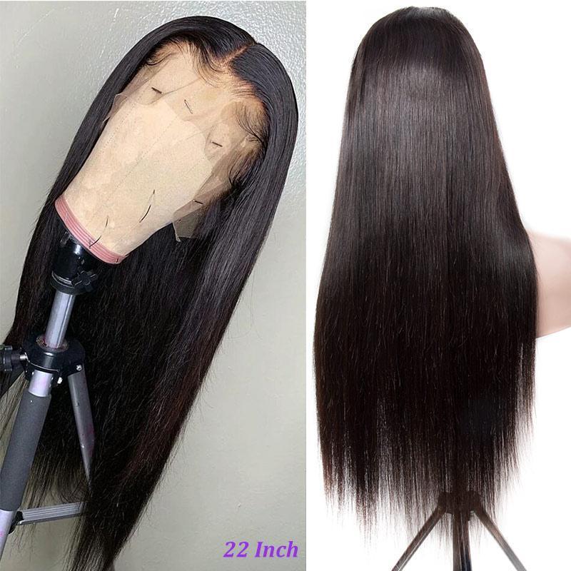 modern show 150 Density 360 Lace Frontal Wigs Peruvian Straight Virgin Human Hair Pre Plucked Lace Front Wigs-22 inch show