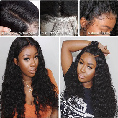 Modern Show Hair 150 Density Brazilian Water Wave 360 Lace Wig Remy Human Hair 360 Lace Front Wigs Pre Plucked With Baby Hair-hairline show and customer share