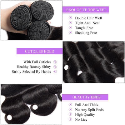 Modern Show Hair 10A Mink Brazilian Virgin Hair Body Wave 3 Bundles Unprocessed Remy Human Hair Weave Extensions-bundles details