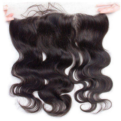 Modern Show Hair Virgin Remy Peruvian Body Wave Hair 3 Bundles With Lace Frontal Closure For Sale-ear to ear lace frontal closure