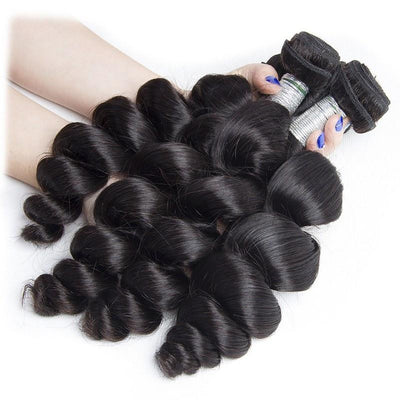 Modern Show Modern Show 10A Brazilian Loose Wave Virgin Human Hair 4 Bundles With 4x4 Lace Closure-loose wave hair