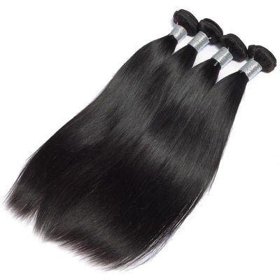 Modern Show Hair 10A Natural Brazilian Virgin Remy Straight Hair Extensions 4 Bundles With Frontal Closure-straight hair pieces
