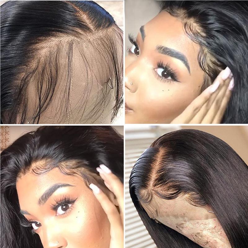Natural Black Straight 13x4 Lace Front Wig Brazilian Virgin  display picture 3