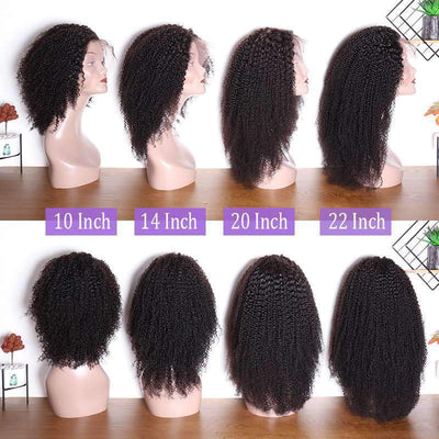150 Density Brazilian Kinky Curly Lace Wigs Real Remy Human Hair Lace Front Wigs For Black Women-hair length show