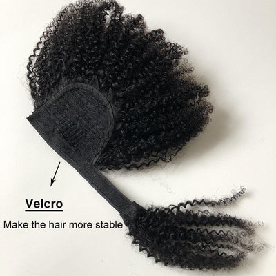 Modern Show Afro Kinky Curly Frontal Ponytail Remy Human Hair Wrap Around Clip In Ponytail Extensions With A Lace Front