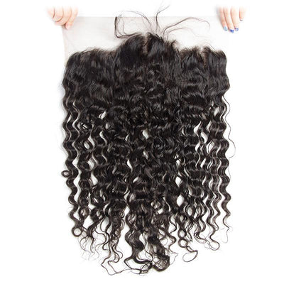 Modern Show Hair Brazilian Water Wave 13x6 Lace Frontal Closure With Baby Hair Wet And Wavy Remy Human Hair Ear To Ear Frontal closure