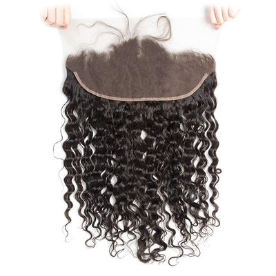 Modern Show Hair Water Wave Pre Plucked 13x6 Lace Frontal Closure With Baby Hair Indian Wet And Wavy Remy Human Hair frontal