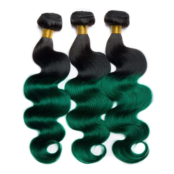 remy-hair-ombre-1b-green-color  display picture 1