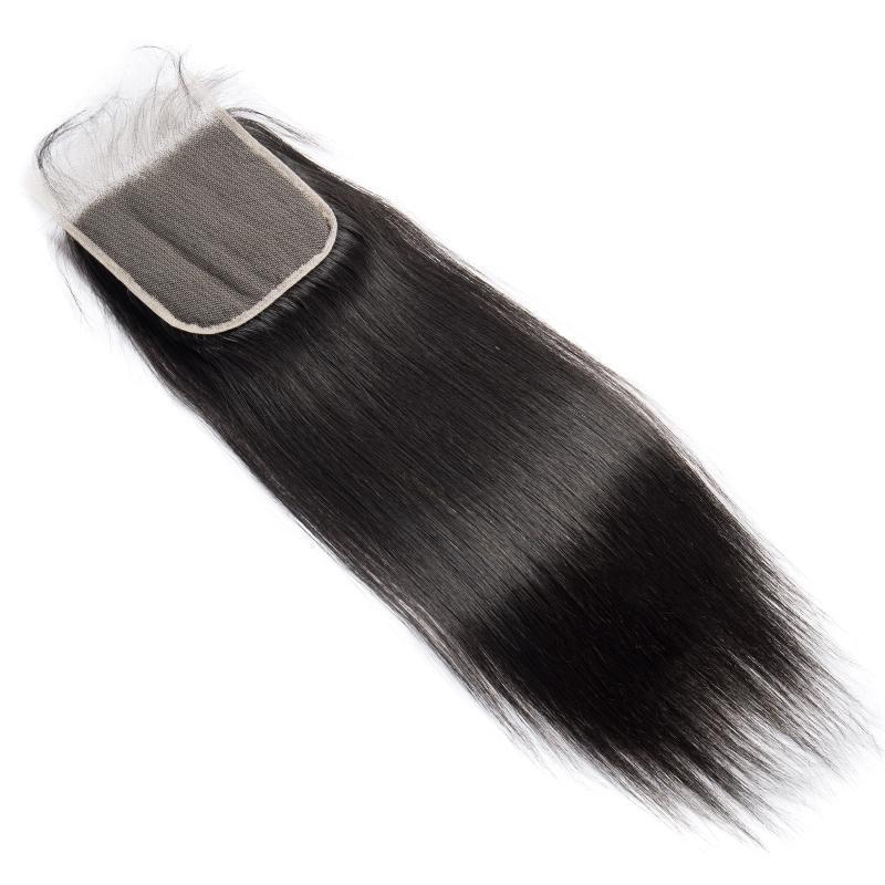 Modern Show Peruvian Straight Remy Human Hair 5x5 Lace Closure Free Part Pre Plucked With Baby Hair remy hair closure