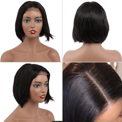 Modern Show Glueless Straight Bob Wig Brazilian Remy Human Hair 2x6 Lace Closure Wigs For Women