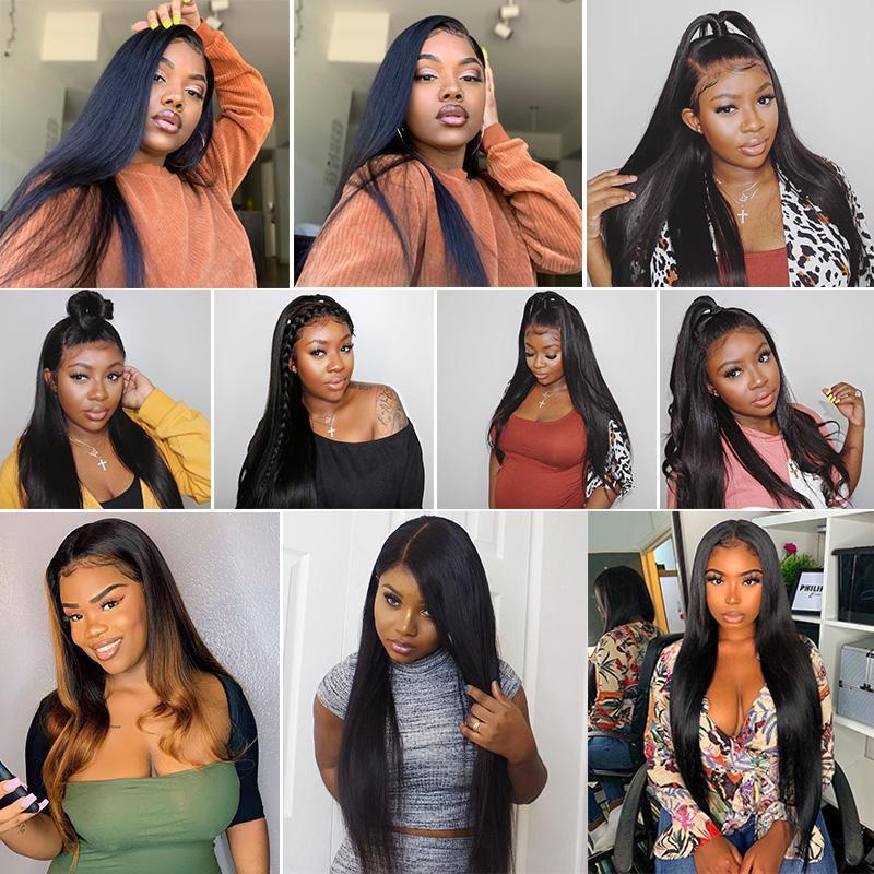 Modern Show 13x6 Brazilian Straight Frontal Remy Human Hair Pre Plucked Lace Frontal Closure With Baby Hair-customer share