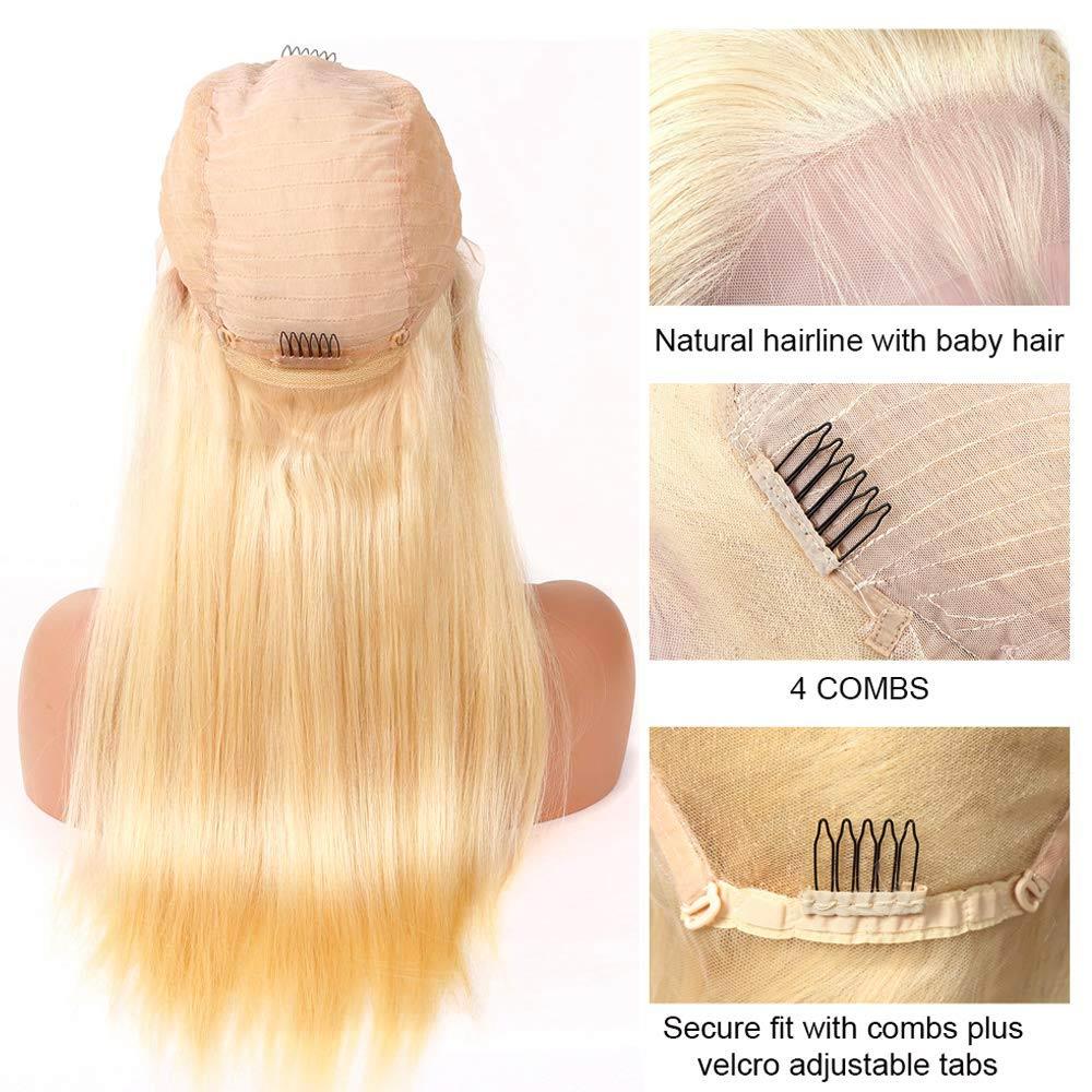 Modern Show 613 Blonde Lace Frontal Wig Brazilian Straight Human Hair Wigs 13x4 Transparent Lace Wigs For Women