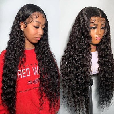Modern Show Affordable Brazilian Water Wave Remy Human Hair Wig Pre Plucked Invisible Lace Front Wigs With Baby Hair