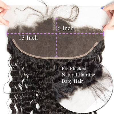 Modern Show Brazilian Water Wave 13x6 Lace Frontal Closure With Baby Hair Wet And Wavy Remy Human Hair Ear To Ear Frontal details