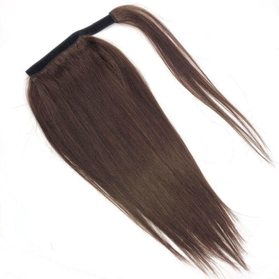 Modern Show #4 Long Yaki Straight Wrap Around Clip In Ponytail Hair Extensions Brazilian Remy Human Hair Velcro Ponytail