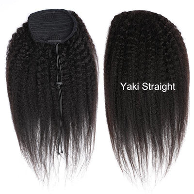 Modern Show Afro Kinky Curly/Yaki Straight Ponytail Human Hair Drawstring Brazilian Hair Extensions Clip In Hair Ponytail