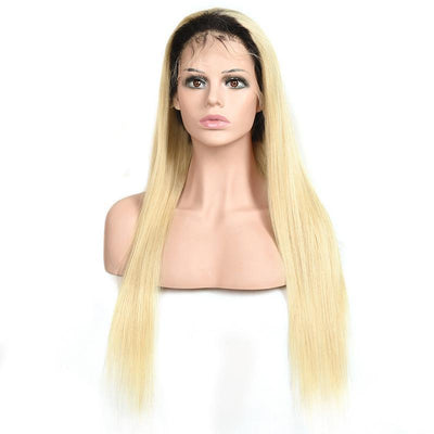 Modern Show 1b/613 Blonde Ombre Color Hair Wig Brazilian Straight Human Hair Wigs Pre Plucked Lace Front Wig For Women