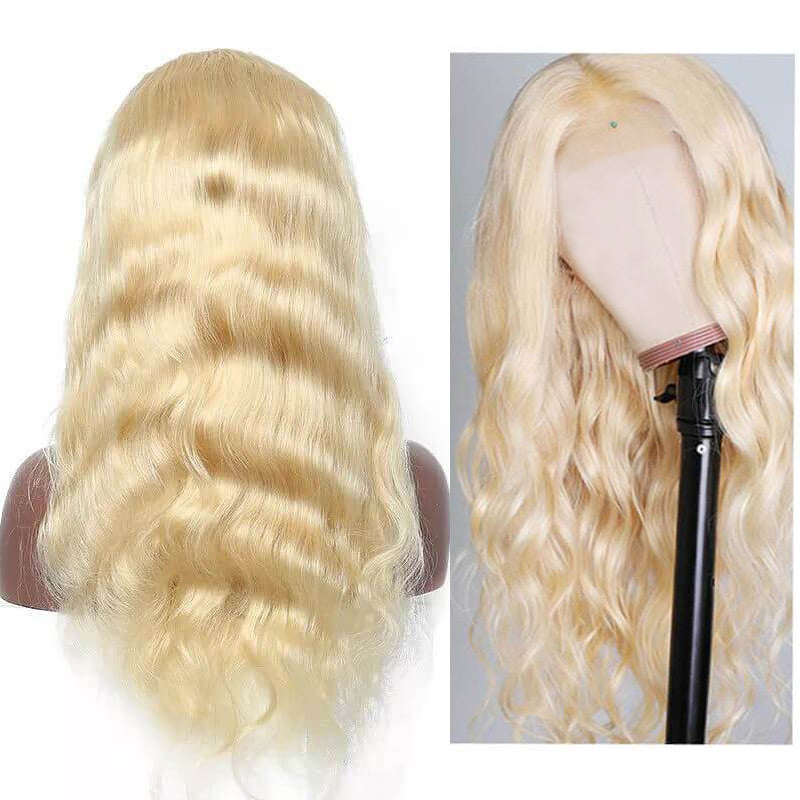 Modern Show Glueless 613 Blonde Wig Body Wave Human Hair 4X4 Lace Closure Wigs For Women