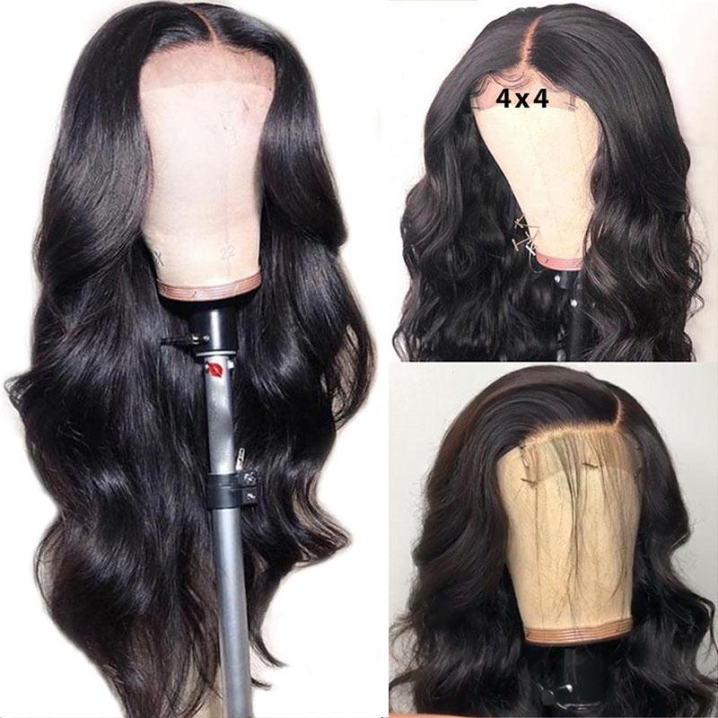 Modern show 4X4 Lace Closure Wig | modern show 4x4 lace closure wig pre plucked with baby hair body wave 10-30 inch human wig