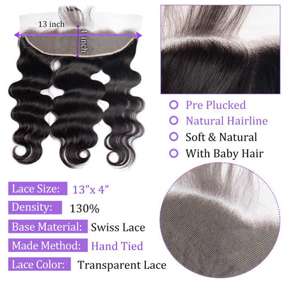 Modern Show 40 Inch Long Body Wave Hair With Frontal Real Remy Human Hair 3 Bundles With 13x4 Lace Frontal Closure
